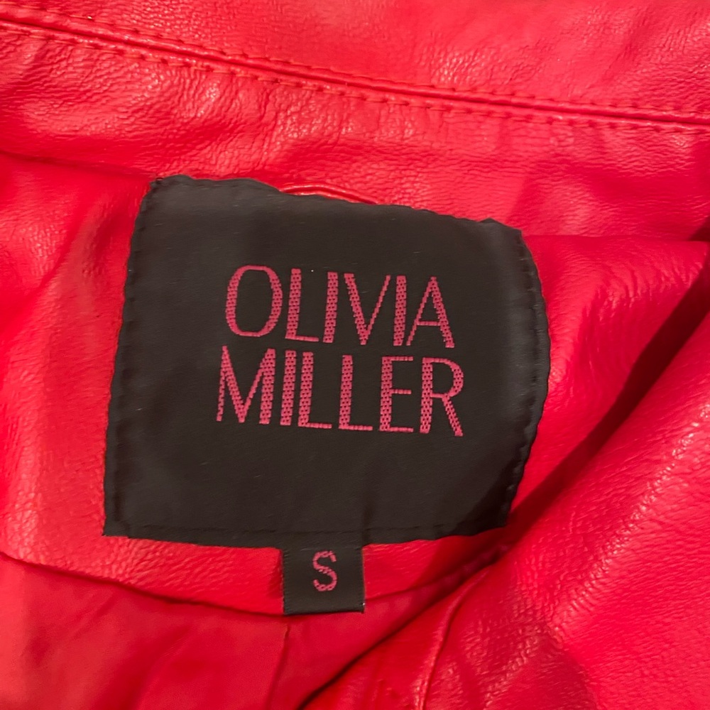 Olivia Miller Bold Red Leather Jacket - Picture 2 of 3